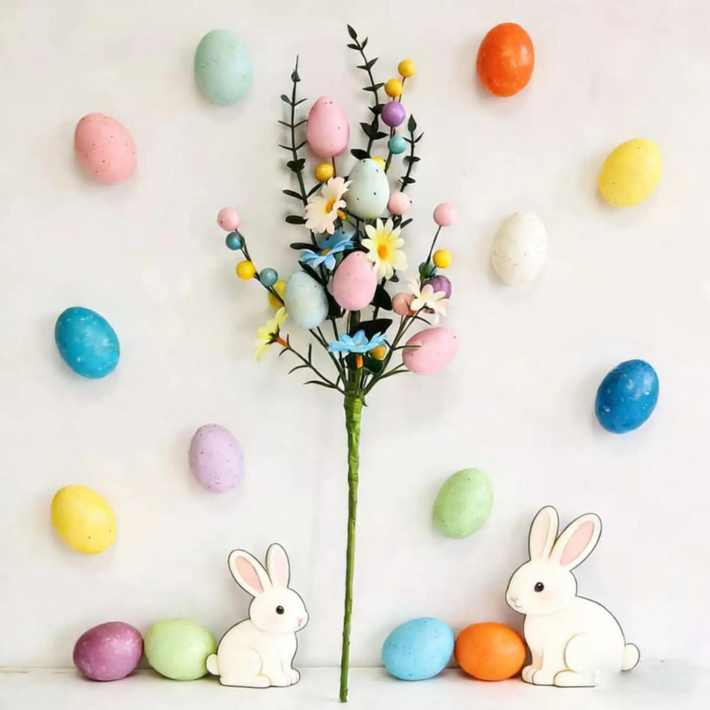 Easter Egg Stems Artificial Flowers Spring Home Decor Vase