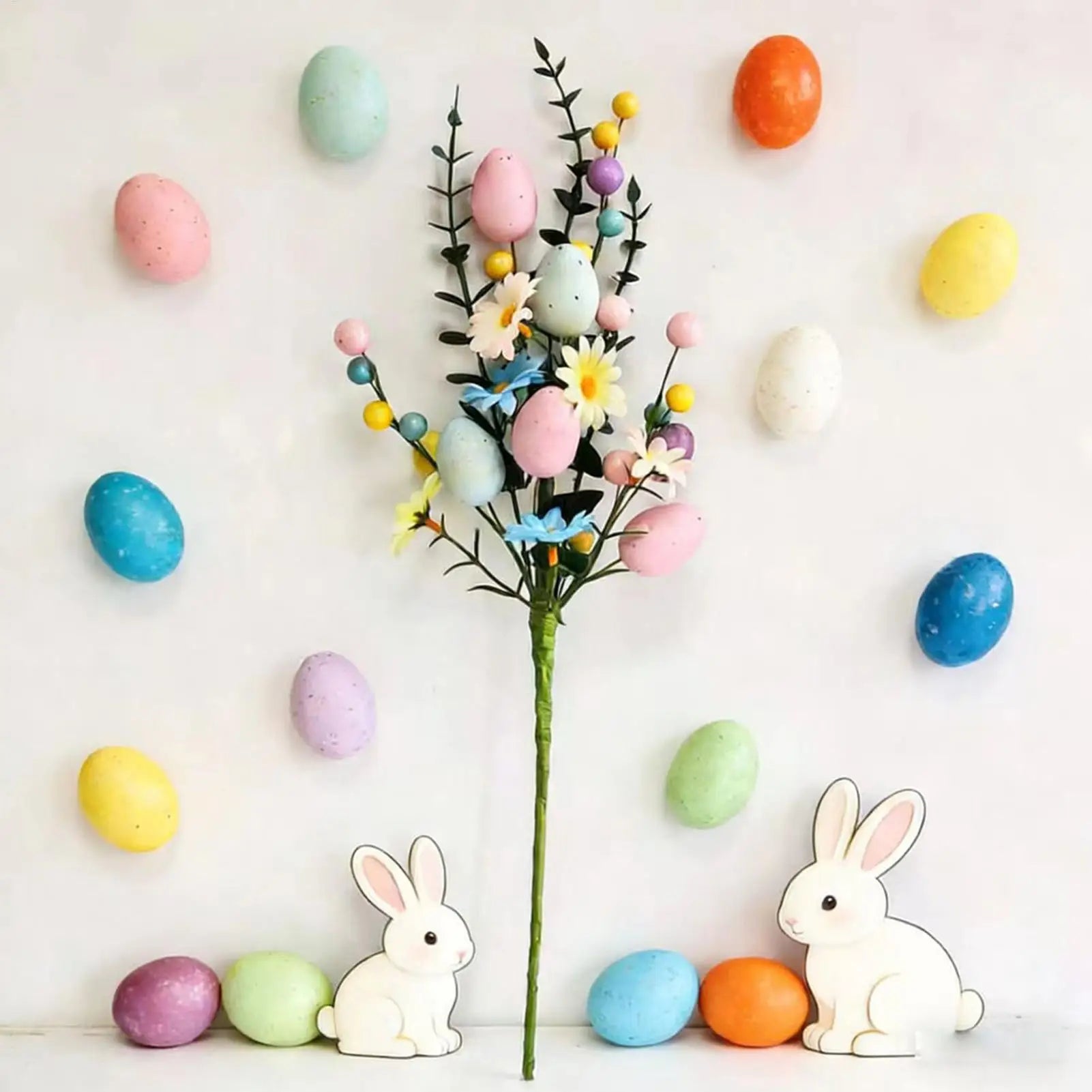 Easter Egg Stems Artificial Flowers Spring Home Decor Vase
