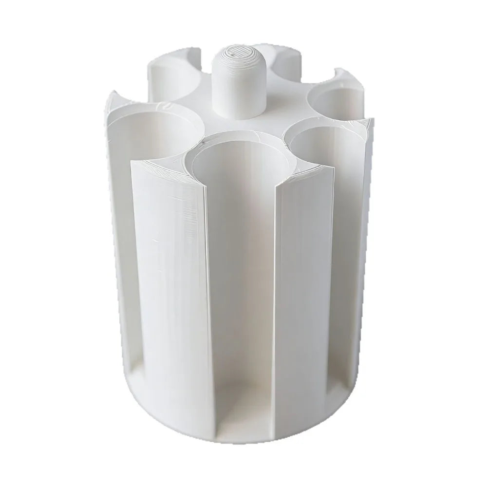 7 Slots Cylindrical Coin Holder 3D Printed Space Saving Car Organizer Zpaxo White