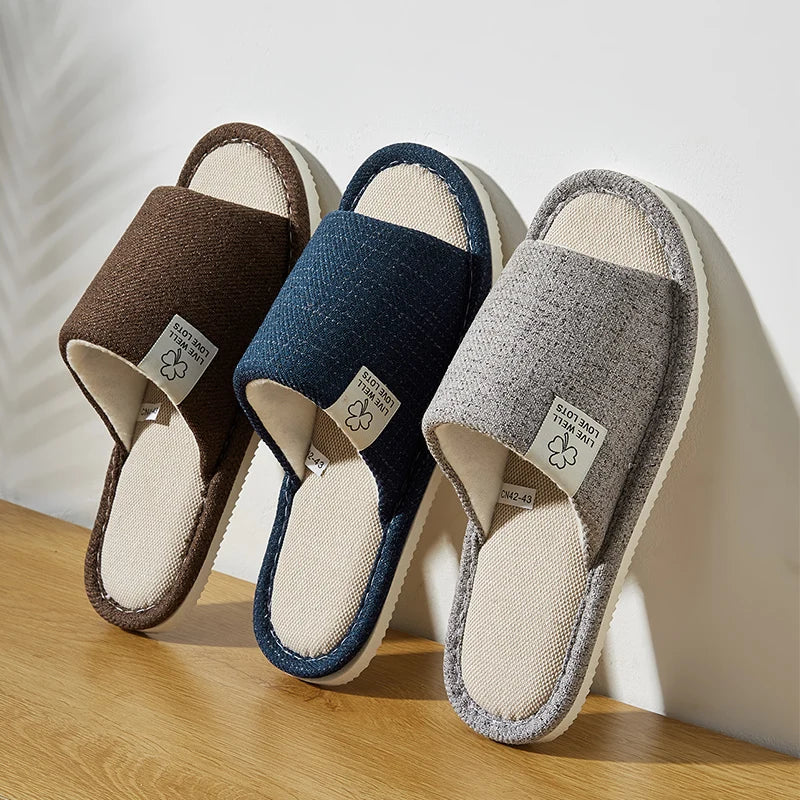 Home Linen Slippers Men Spring&autumn Comfortable Bedroom