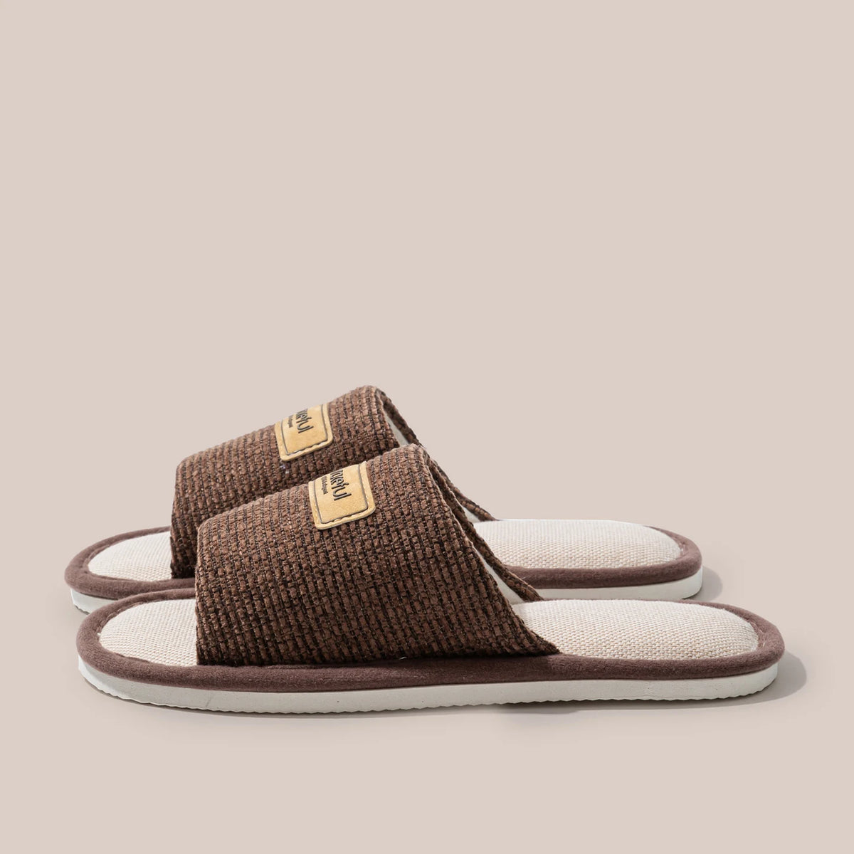 Soft Solid Women's Linen House Slippers Non-slip Lightweight Comfort Zpaxo Coffee 36-37