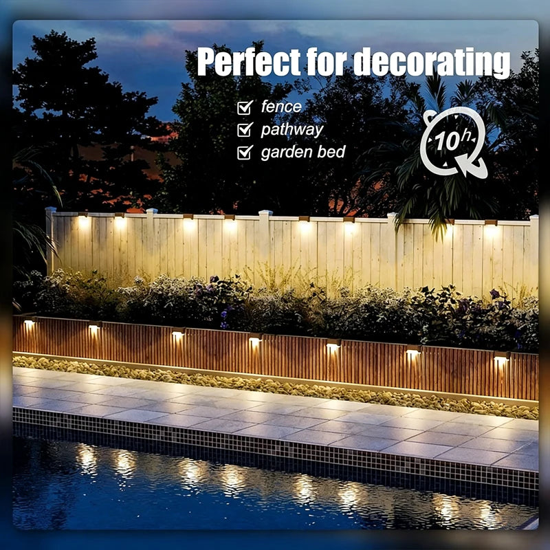 4 8 Solar Deck Lights Outdoor Waterproof LED Fence Step Garden Zpaxo