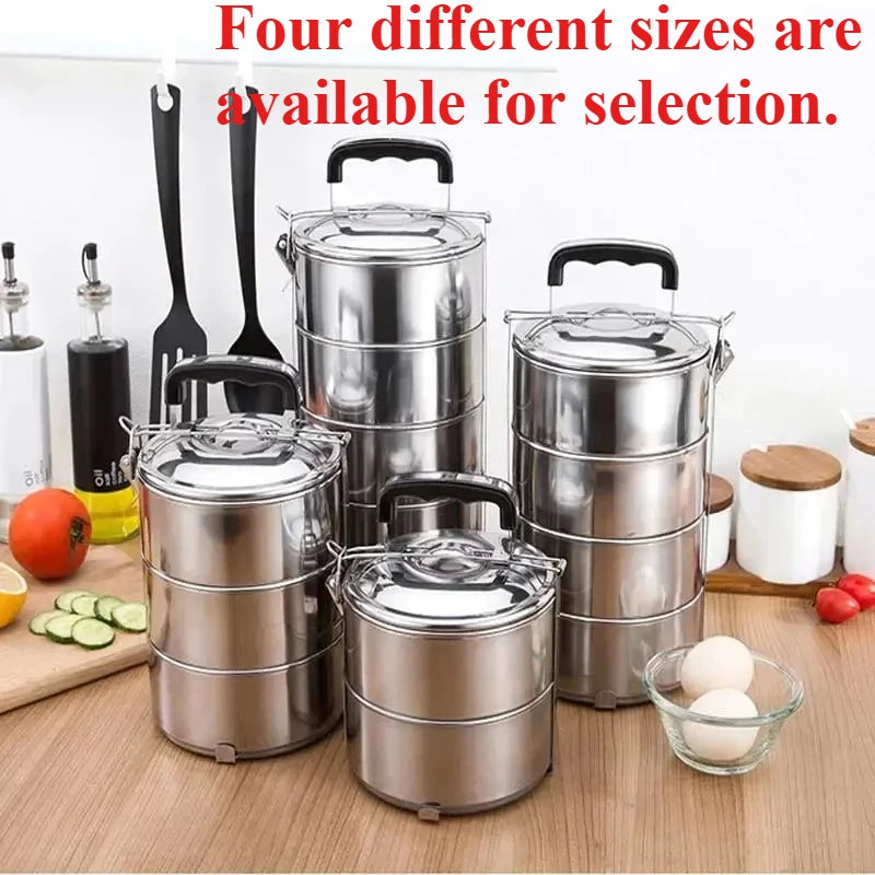 Portable Multi-layer Stainless Steel Thermal Lunch Box Leakproof