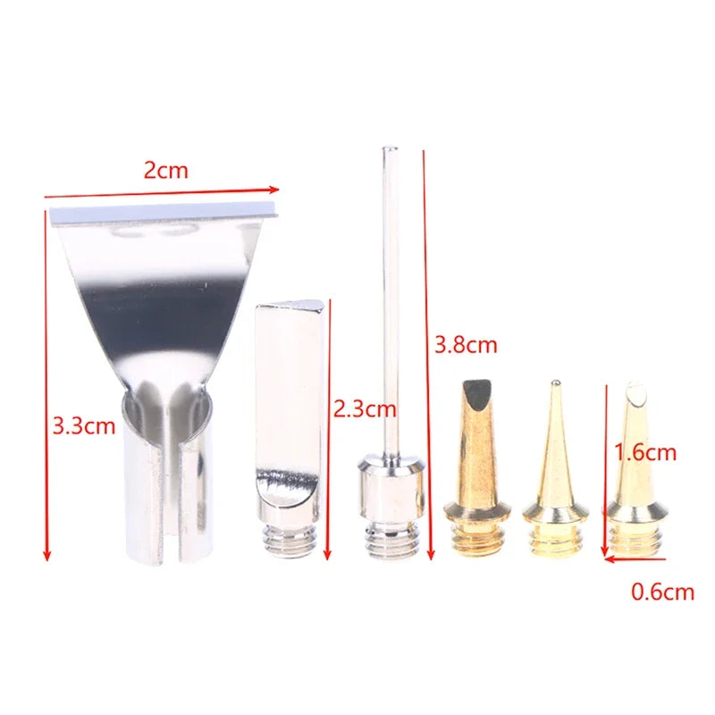 5/6Pcs Replacement Copper Tips Nozzle Kit For Hs-1115K / Mt-100 Aerated Flame Butane Gas Soldering Iron Cordless Welding Tool Zpaxo
