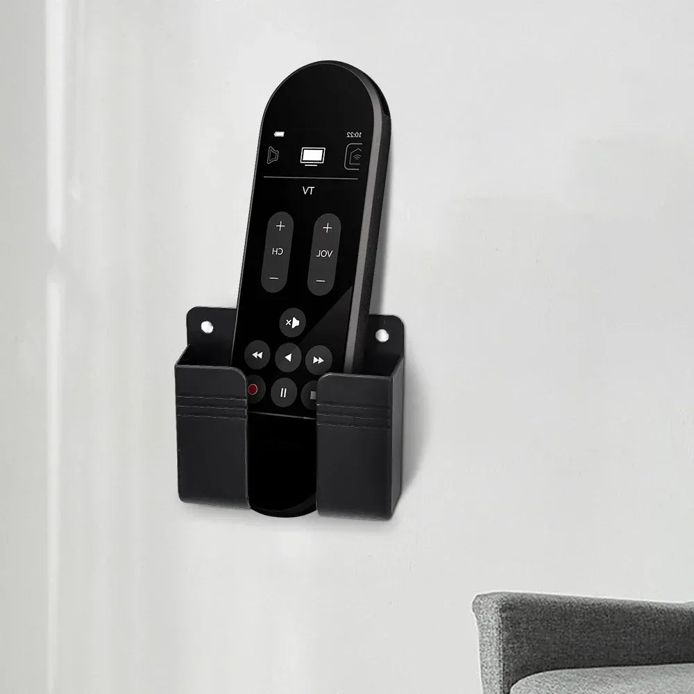 1pc Wall Mounted Storage Box Multifunction Punch Free Organizer TV Remote Control DIY Mobile Phone Plug Charging Holder Stand Zpaxo