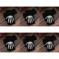 Gothic Skeleton Reflective Fingerless Gloves – Halloween Streetwear