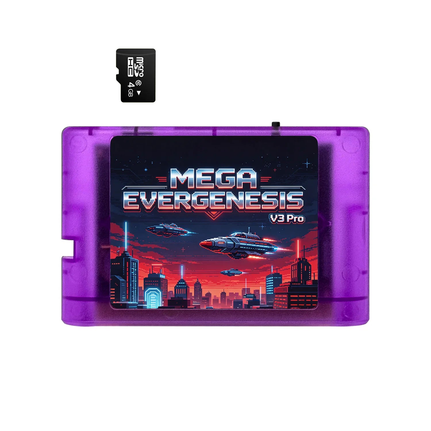 Mega EverDrive V3 Pro 3000 in 1 Flash Cartridge for Sega Genesis / Mega Drive, Retro 16Bit Game Card with Free 4GB TF Card Zpaxo Purple