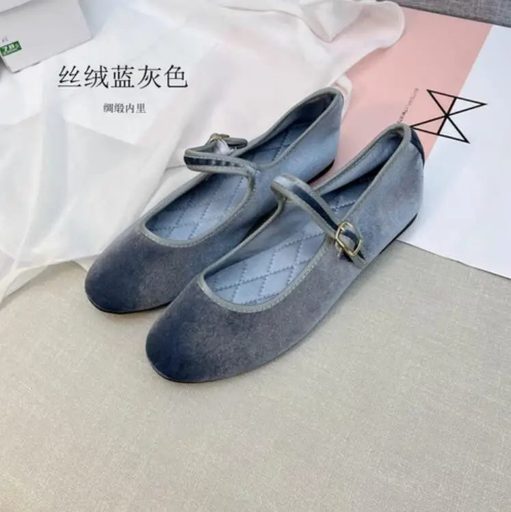 Flats Women's Shoes 2023 Spring Autumn Round Toe Shoes Pearl Velvet Flat French Loafers Ladies Work Shoes Plus Size 41 Zpaxo f UK5.5(25.0cm)