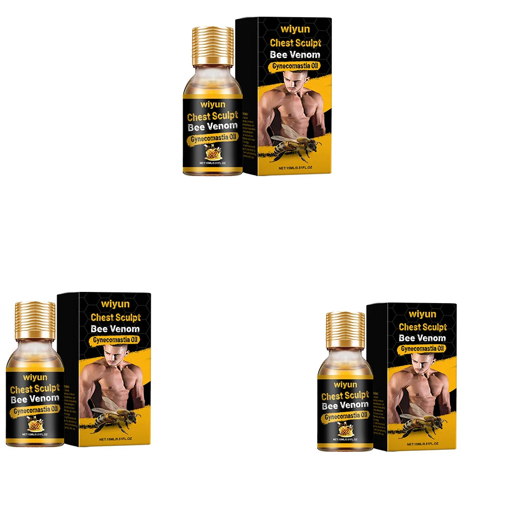 Bee Venom Gynecomastia Chest Shaping Oil for Men | WIYUN Chest Shaping Oil Zpaxo 3pcs