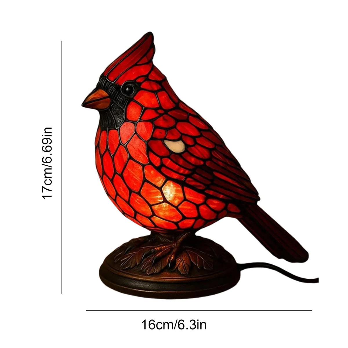 Christmas Art Decor Light Red Bird Table Lamp Night Bedside Bedroom Zpaxo 1 Large -17x16x9cm