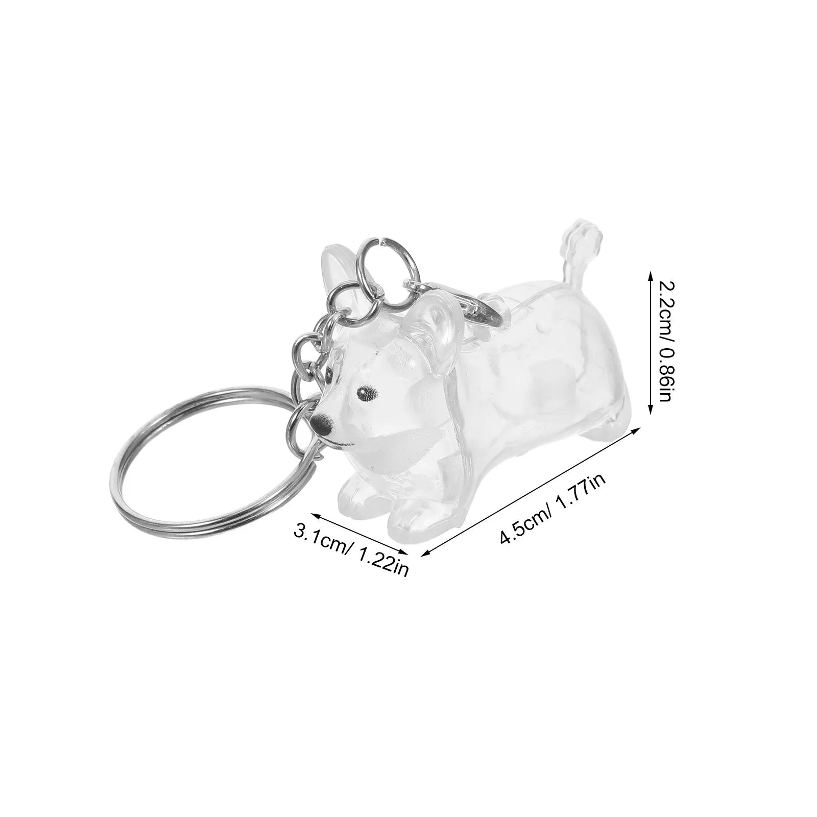 Dog Hair Collector Keychain Plastic Clear Corgi Shaped Storage Jar