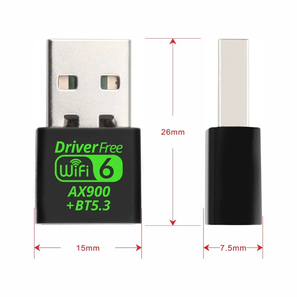 900Mbps USB WiFi 6 BT 5.3 Adapter 2in1 Dongle Dual Band 2.4G&5GHz Network Card Wireless Wlan Receiver For PC Driver Free AX900 Zpaxo