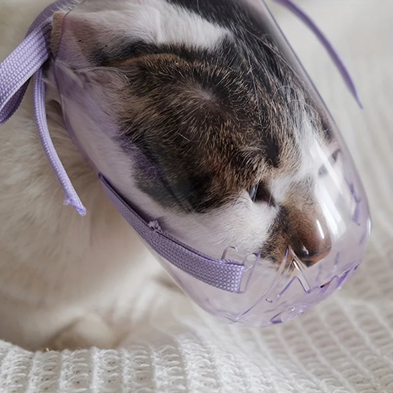 Cat Reusable Mask Grooming Prevent Biting Chewing Comfortable Safe Zpaxo