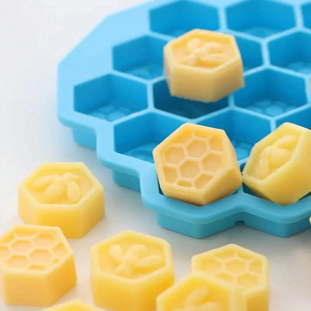 Honeycomb Bees Silicone Soap Mold 19-Cavity Chocolate Cake Candy Jelly Ice Cube Dessert Baking Clay Mold Zpaxo