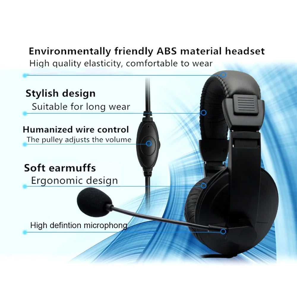 KEBIDUMEI Wired Headsets Over-ear Headphones Mic Noise Cancelling