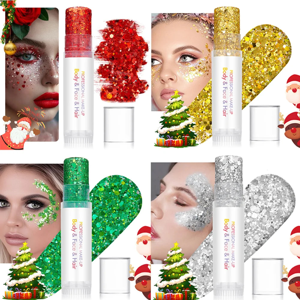 Body Facial Glitter Long-lasting Shine Suitable Holiday Christmas