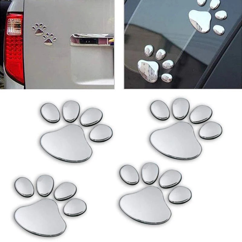3D Paw Print Car Sticker – Dog & Cat Foot Decal Sheet