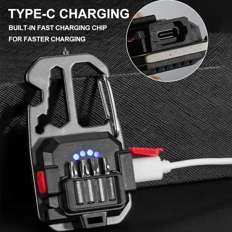 ESMARTER COB Keychain Light – 8-Mode Rechargeable LED Torch Keychain Work Light Zpaxo