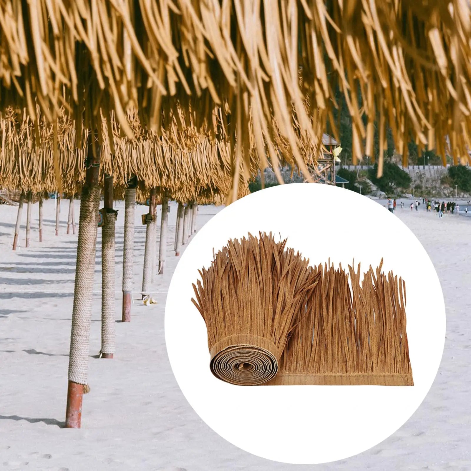 Grass Artificial Thatch Roofing for Outdoor Garden Patio Umbrella Cover 1mx50cm Straw Roof Thatch Simulation Panel Palm Thatch Zpaxo