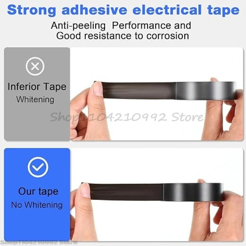 Black Electrical Tape High-Temperature Resistant Electrical Tape Durable Soft Insulating Adhesive Electrical Tape Zpaxo