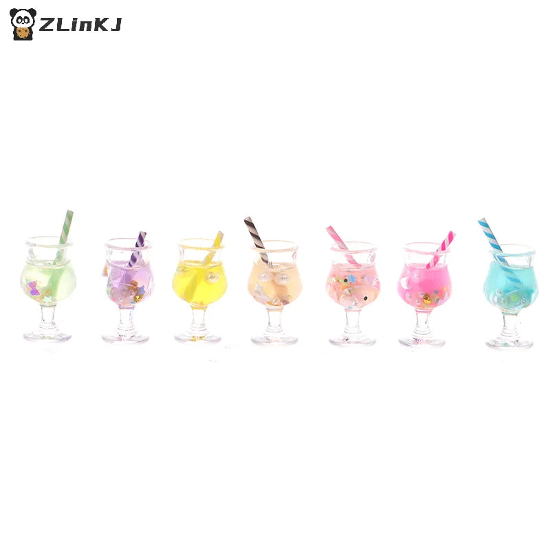 ▶2Pcs Mini Drink Cups Model Pretend Play Mini Food Doll Accessories Fit Play House Toy Dollhouse Miniature Zpaxo