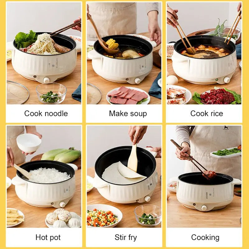 220V Multi Cookers Single/Double Layer Electric Pot 1-2 People Household Non-stick Pan Hot Pot Rice Cooker Cooking Appliances Zpaxo
