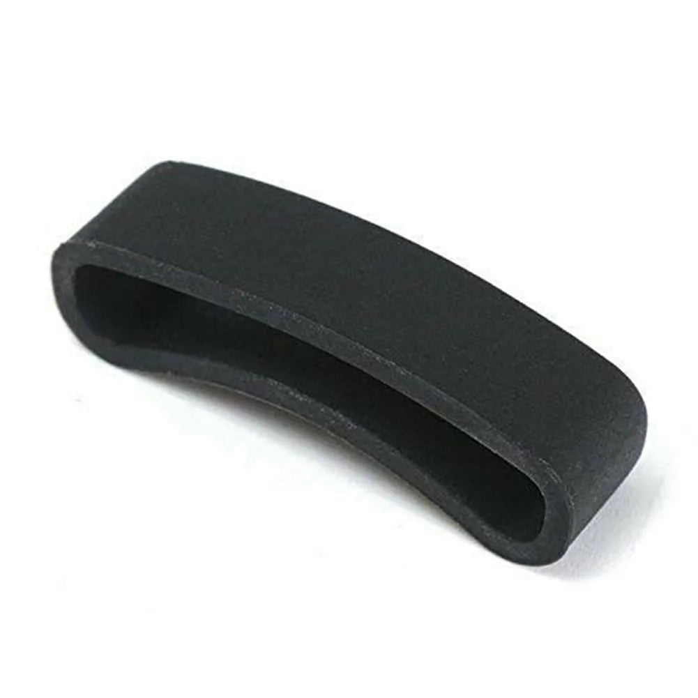 Black Watchband Silicone Band Rubber Watch Strap Loops Ring