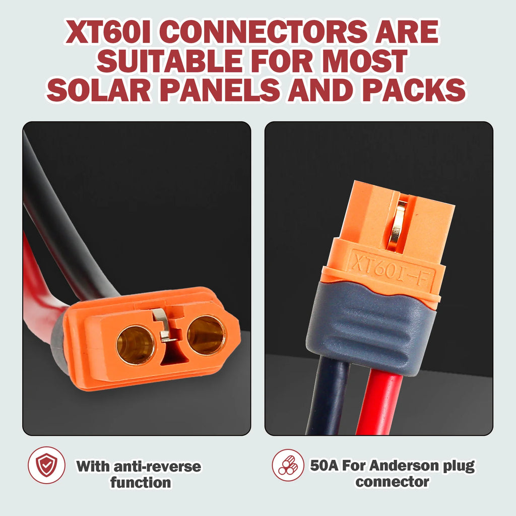 XT60 Charge Extension Cable for Solar Electric Vehicle Convenient XT60i to O Ring Terminal Cable Versatile Safe Connecting Line Zpaxo