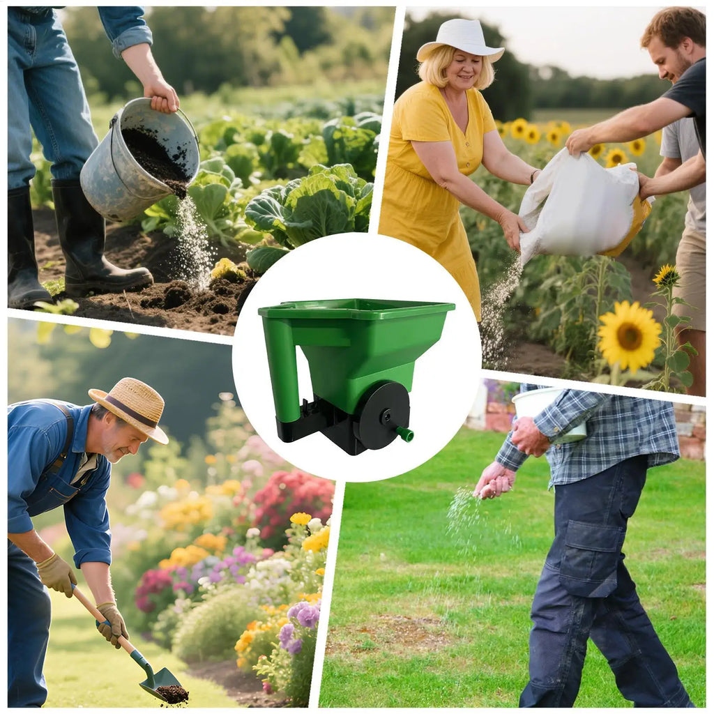 Fertilizer Spreader Handheld Portable Garden Supplies Hand Crank