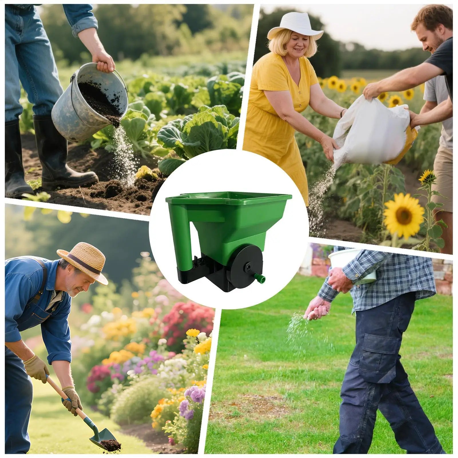 Fertilizer Spreader Handheld Portable Garden Supplies Hand Crank