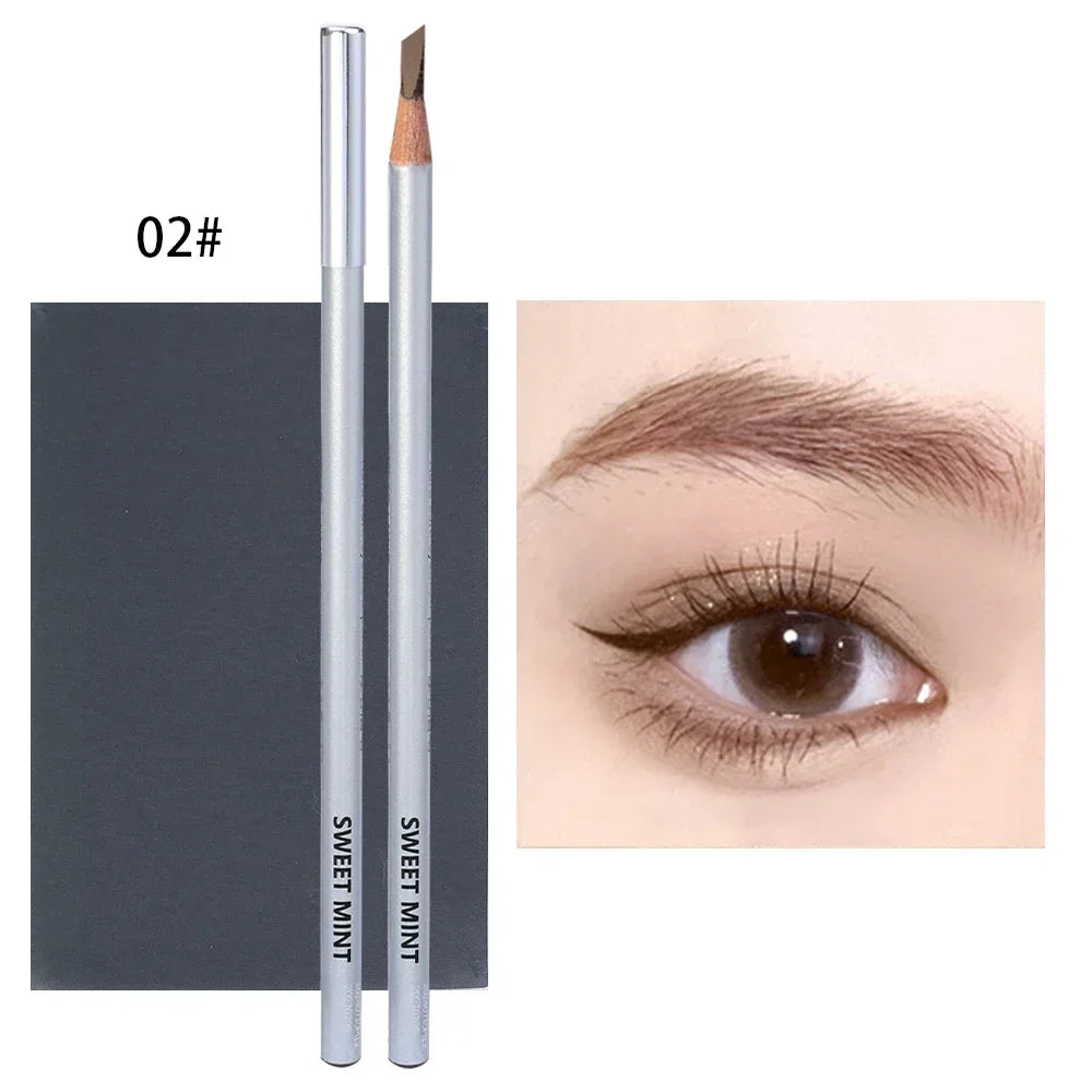 Microblading Eyebrow Pen Makeup Waterproof Lasting Matte Black Brown