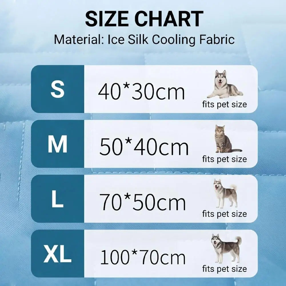 Dog & Cat Cooling Mat – Ice Silk Pet Bed Pad S to XXL Pet Cooling Mat Zpaxo
