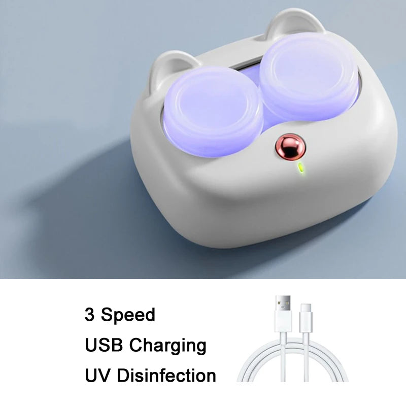 2026 Ultrasonic Contact Lenses Cleaner with Removable Portable Box Tear Protein Removal Machine Compact Contact Lenses Cleaning Zpaxo 124-White USB