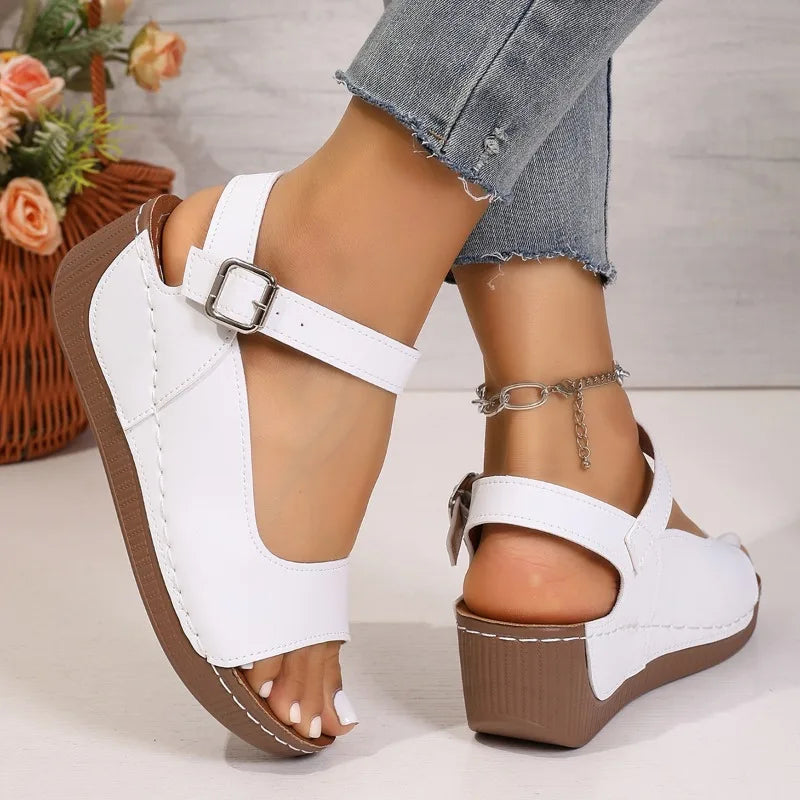 Women's Open Toe Thick Soled Sandals 2026 Summer Fashion Heels Shoes Zpaxo