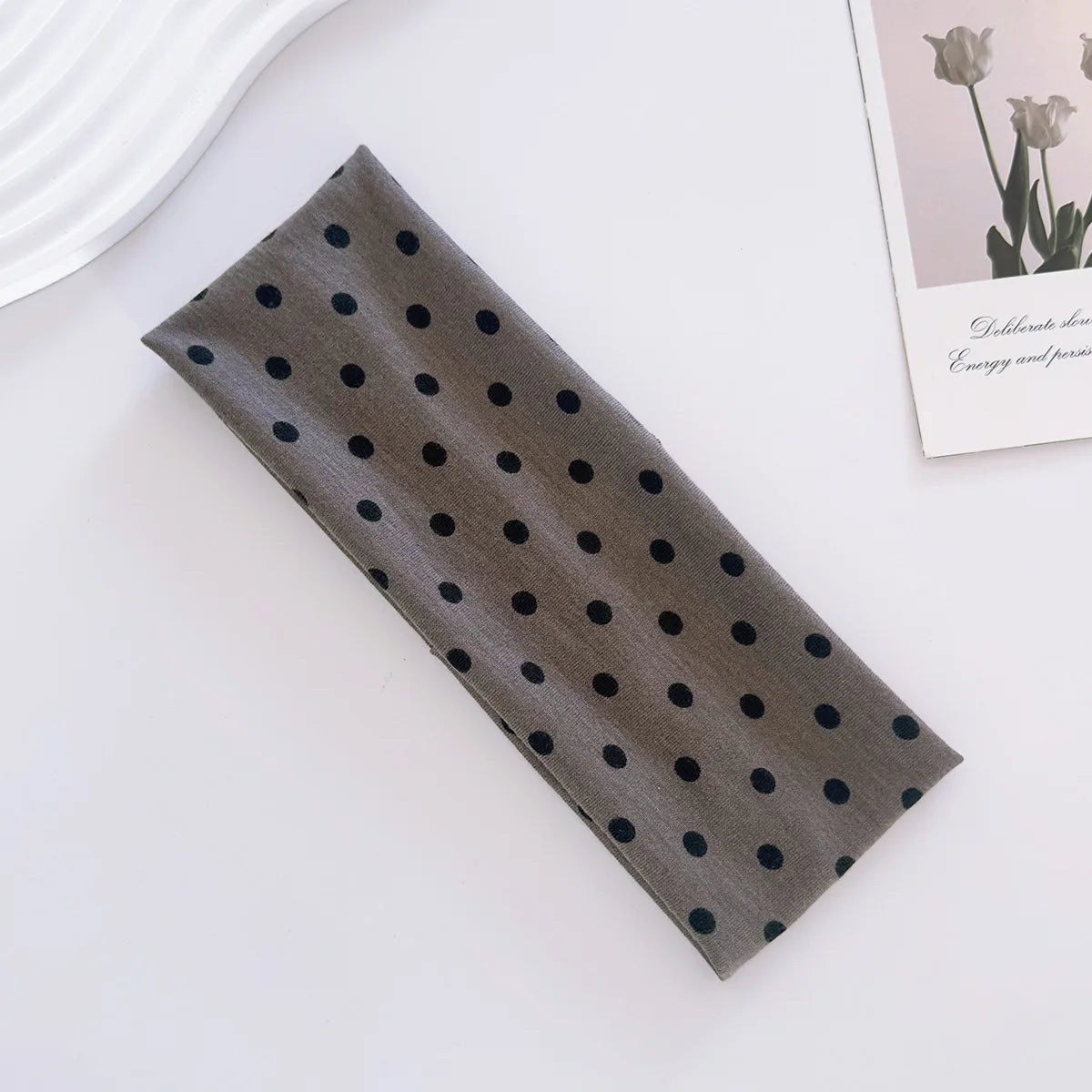 Y2K Retro Boho Breeze Wind Dot Stretch Women's Hairbands Korean Ins Zpaxo grey One Size