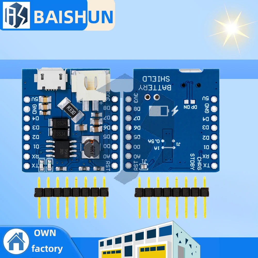 Battery Shield V1 1 0 WEMOS D1 Mini Single Lithium Charging Boost Zpaxo 10PCS