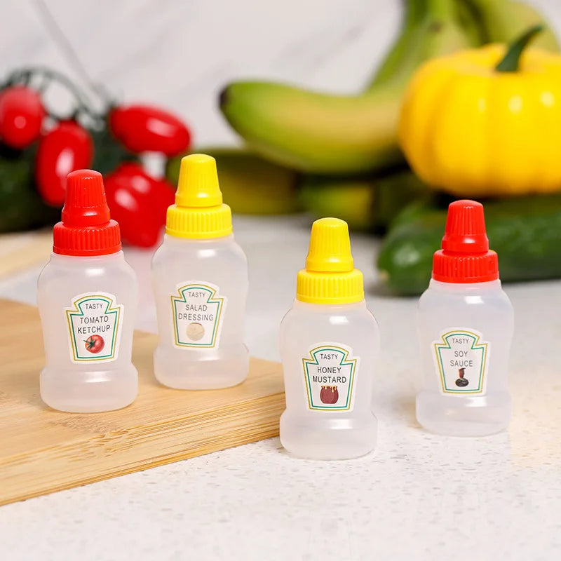Mini Condiment Bottle Camping Squeeze Bottles Cookware Bbq Ketchup