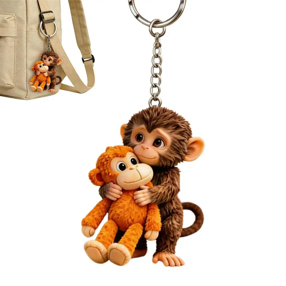 Punch The Monkey Keychain – Cute Animal Bag Charm & Key Ring Animal Keychain Charm Zpaxo style3