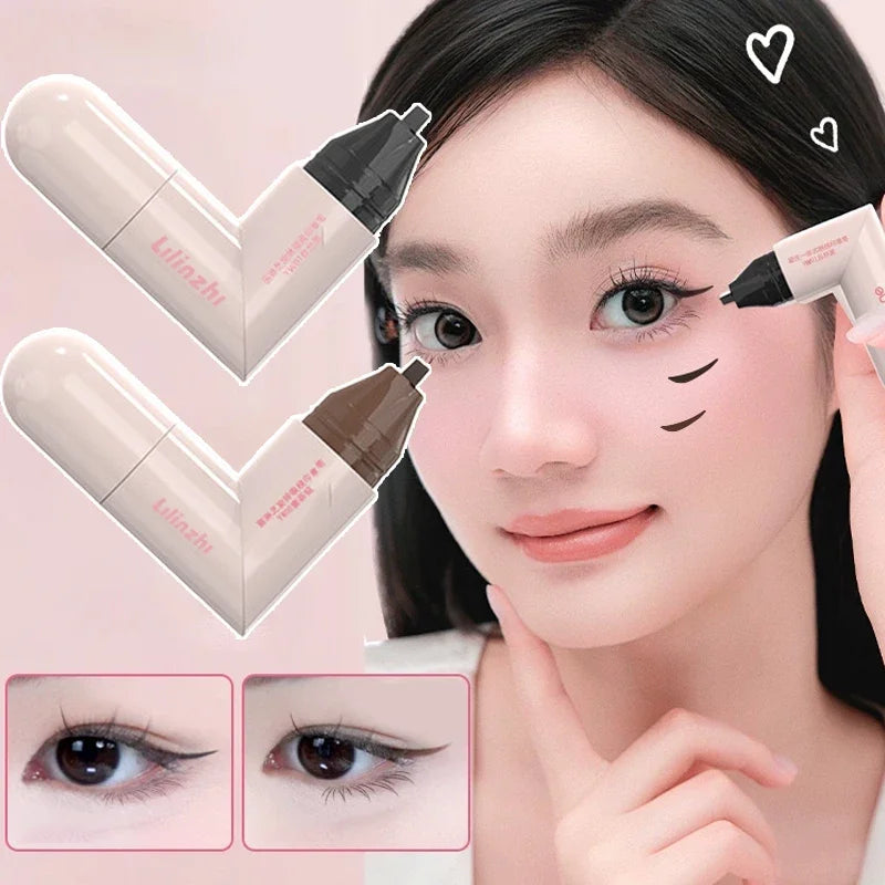 Dual-head Rotatable Eyeliner Stamp Integrated Waterproof Long Wear Zpaxo