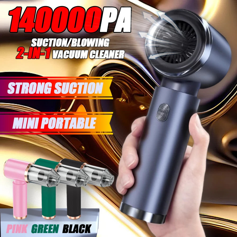 140000PA Powerful Car Vacuum Cleaner Mini Cordless Portable Car Vacuum Cleaner for Home Appliance Handheld Blower Cars Cleaning Zpaxo