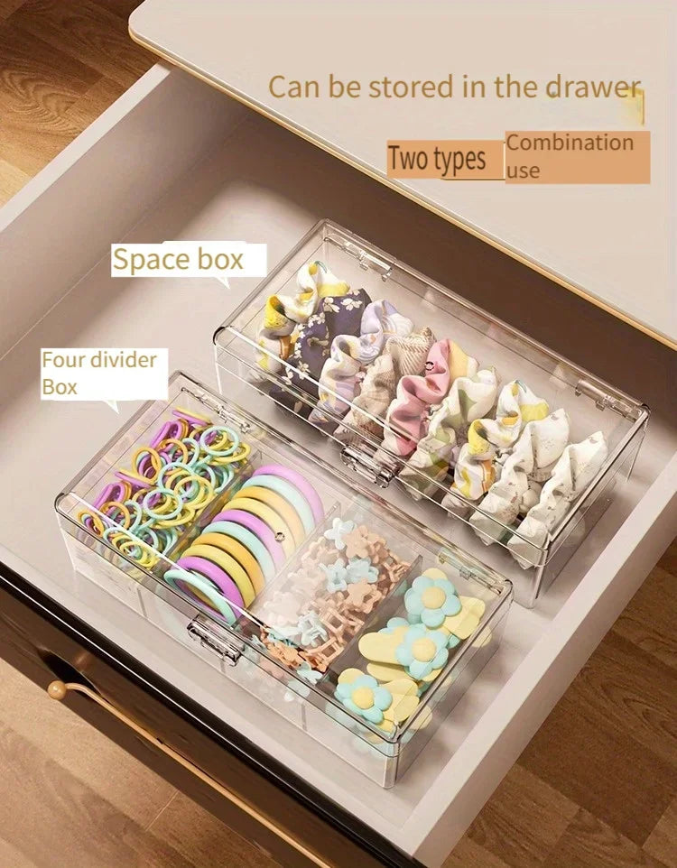 Transparent Plastic Storage Box Jewelry Organizer Container Portable