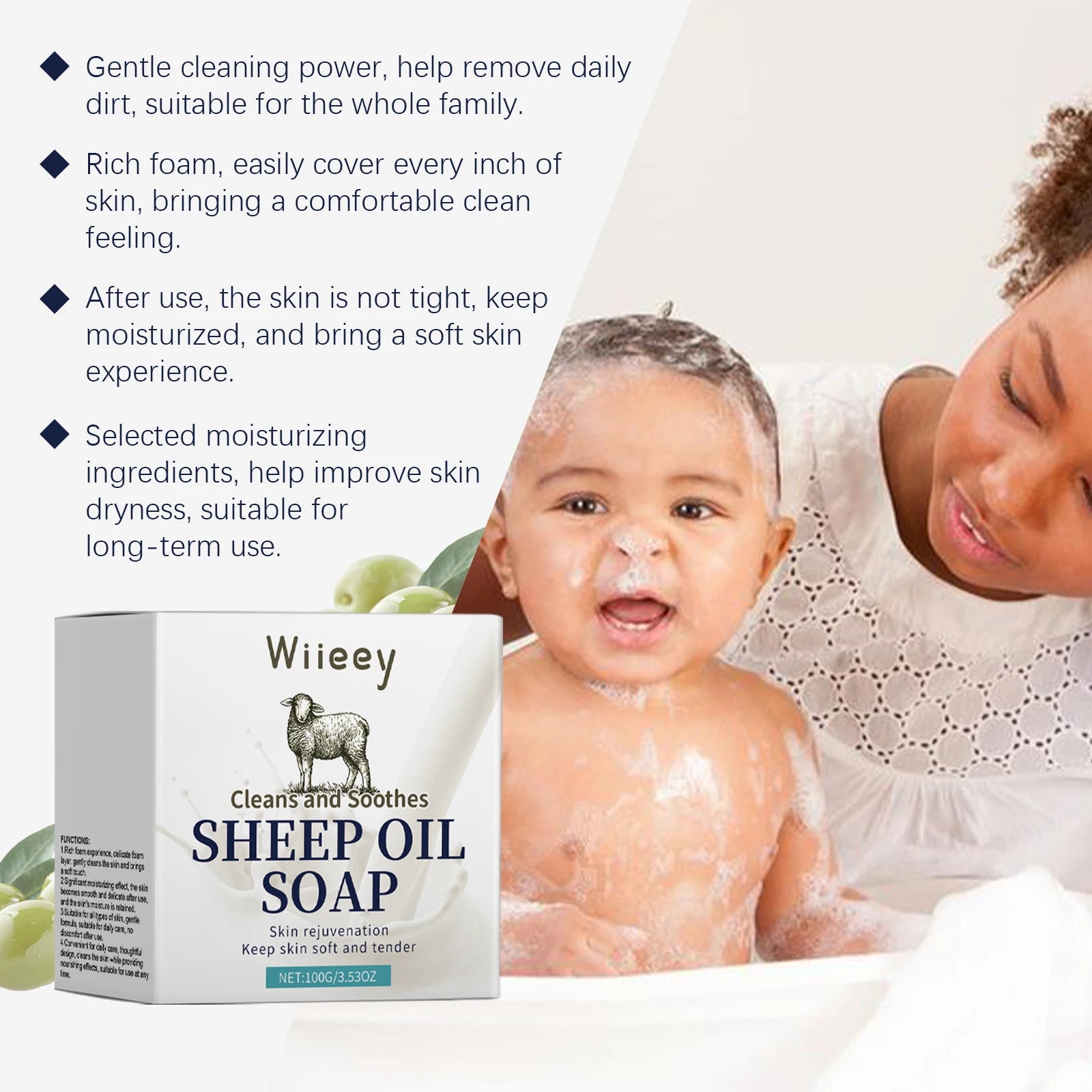 Lanolin Moisturizing Soap - Gentle, Refreshing & Oil-Control Soap for Body Cleansing, Facial Cleansing and Bathing Zpaxo