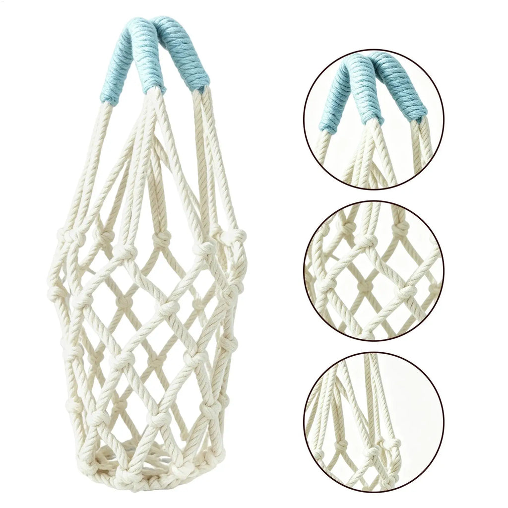 Handwoven Water Bottle Pouch Mesh Carrier Bag Reusable Holder Coffee