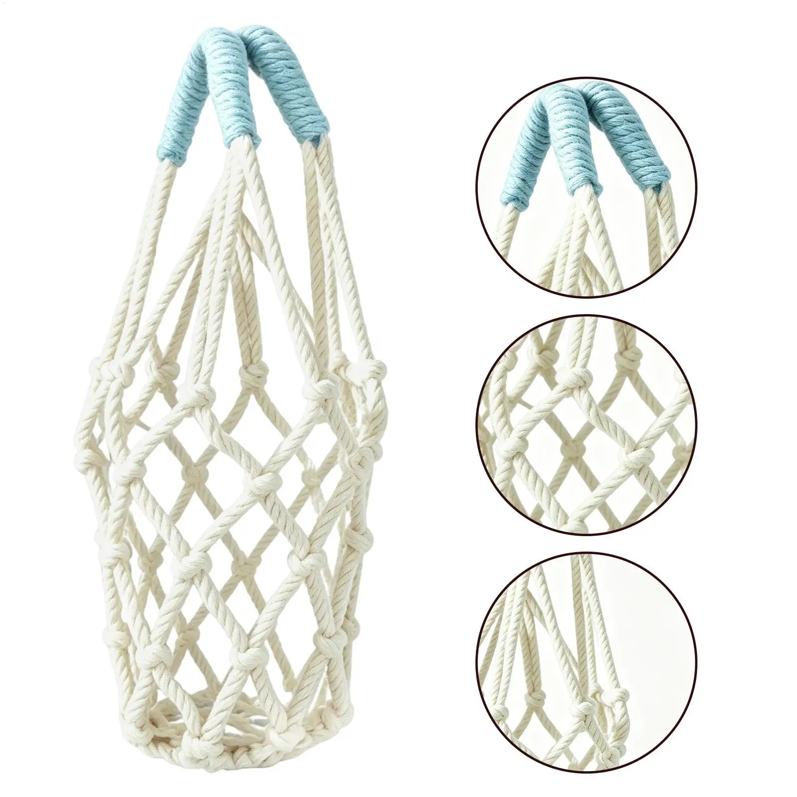 Handwoven Water Bottle Pouch Mesh Carrier Bag Reusable Holder Coffee