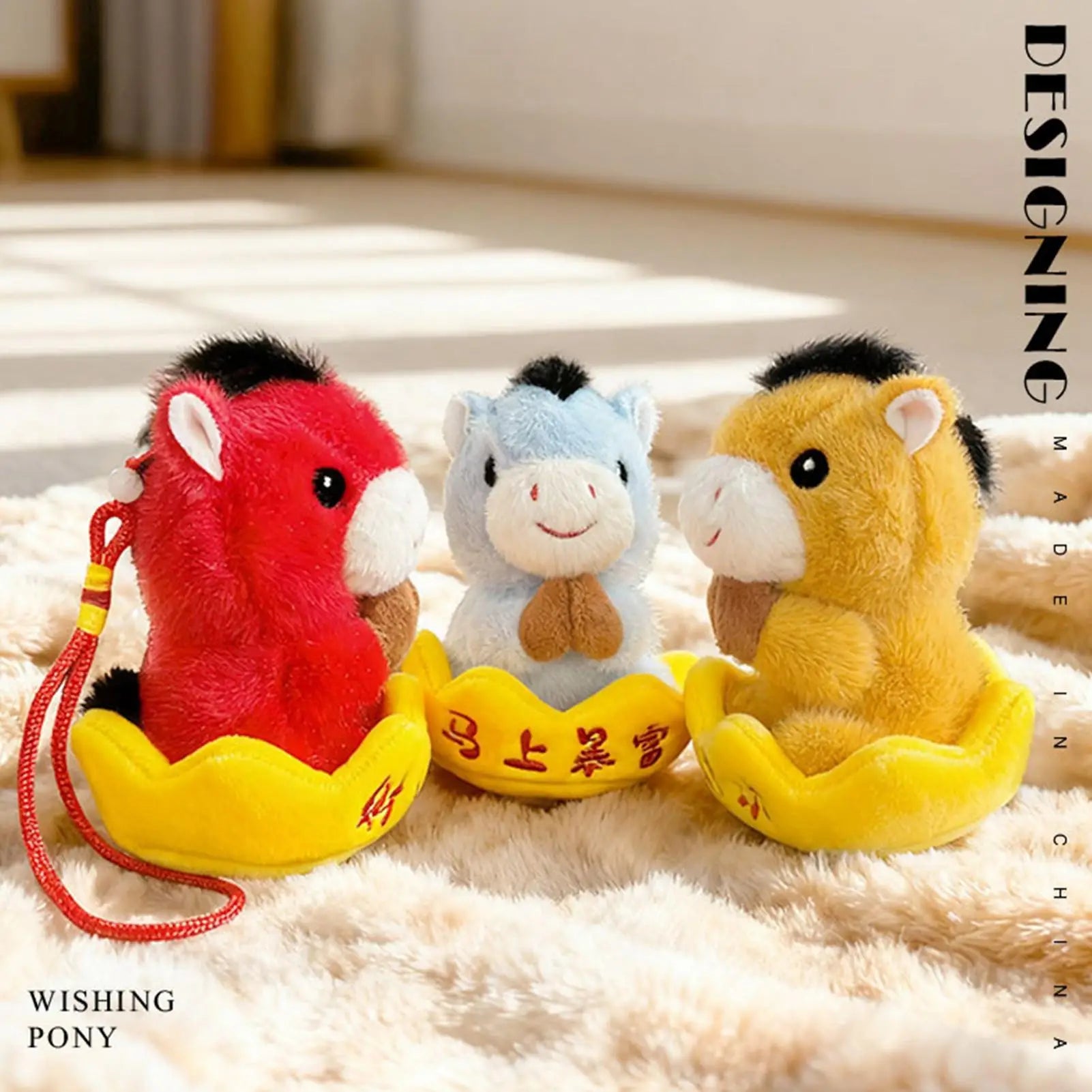 For Horse Year Mascot Doll Plush Toy Spring Festival Animal Keychain Ornaments Plush Horse Keychain For Children Boys Holiday Zpaxo