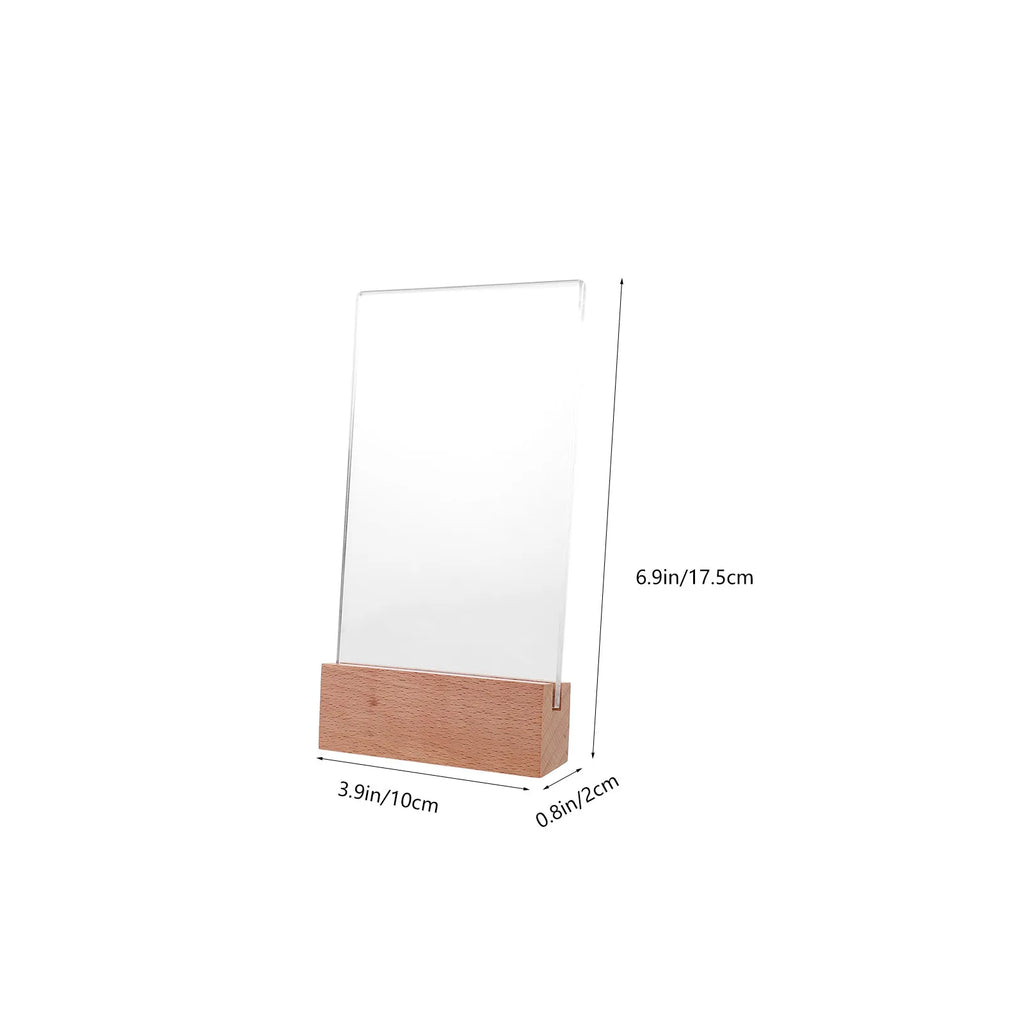 Acrylic Certificate Stand Wooden Base A6 Diploma Display Holder