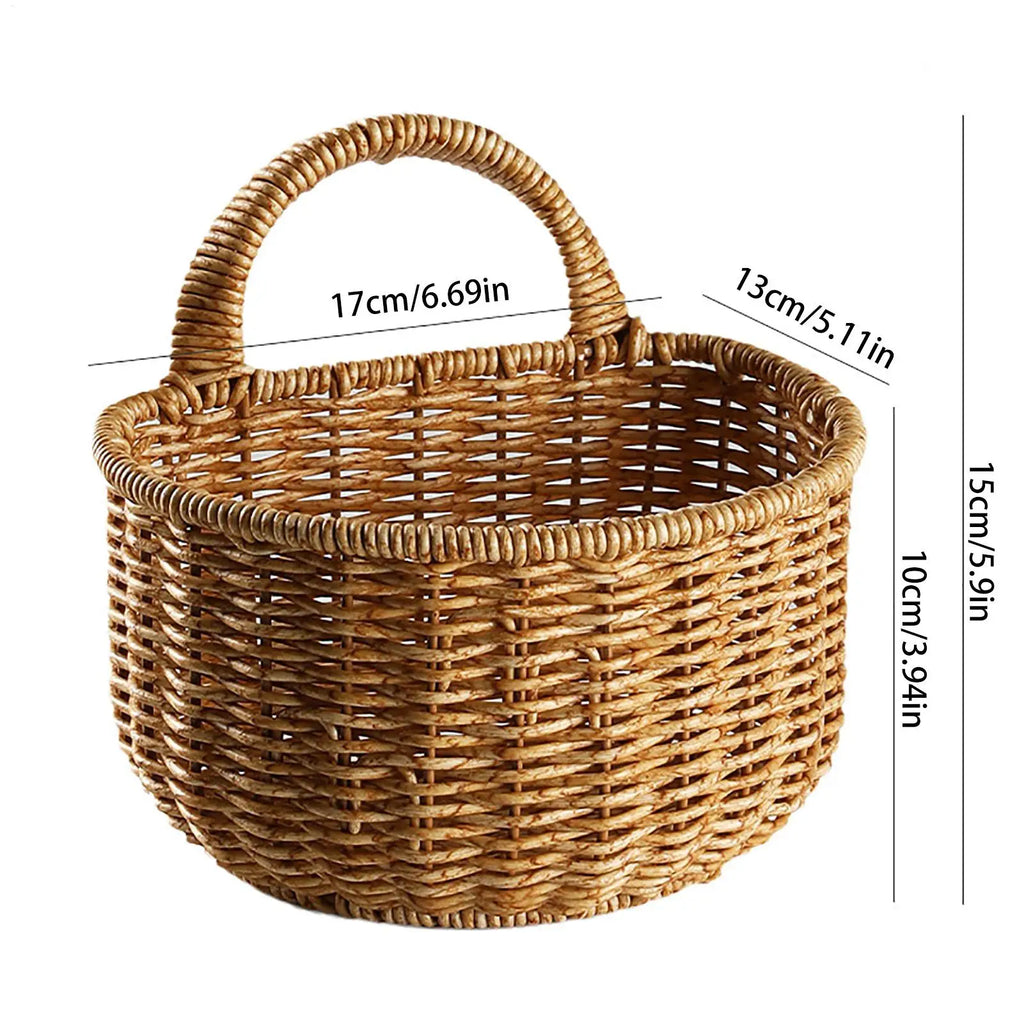 Wall Basket Handmade Home Organization Handle Door Flower Outdoor