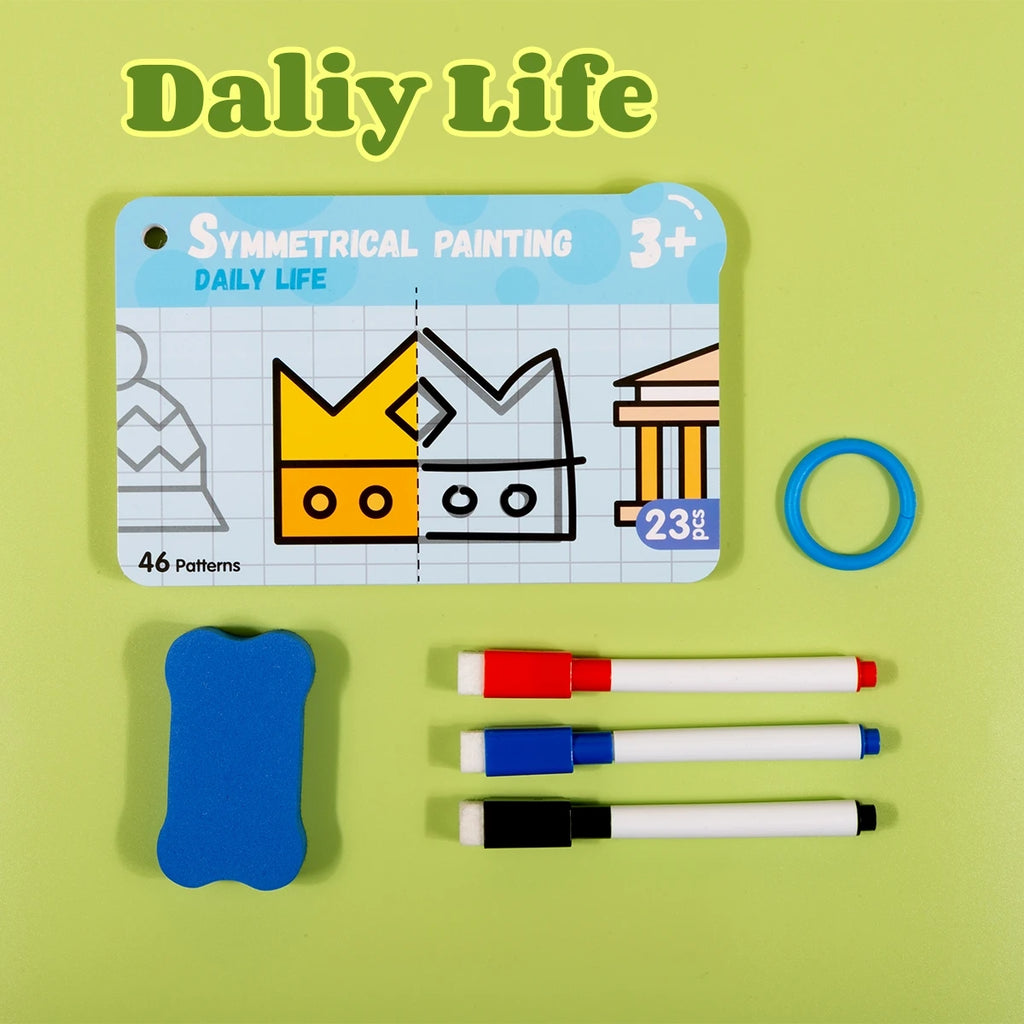 Dry Erase Graffiti Cards, Cartoon Painting Puzzle Educational Toys，Student Teaching Auxiliary Pen Control Exercise Book Zpaxo Daliy Life