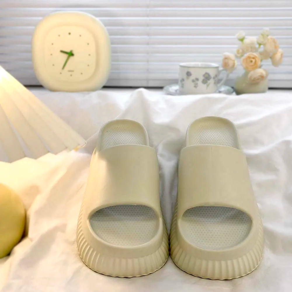 SHAJI Women Cloud Slippers EVA Thick Sole Soft Sandals Non Slip