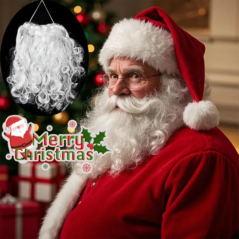 Realistic Santa Fake Beard Premium Costume Adjustable Earloops